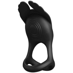 Black SILICONE SILAS PENIS RING 7 SPEEDS