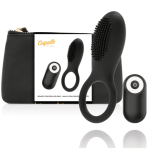 REMOTE Control VIBRATING COCK RING Coquette Chic Desire Black/GOLD