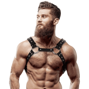MENS ECO-FriendLY Leather CHEST Harness WITH STUDS FOR Fetish Play