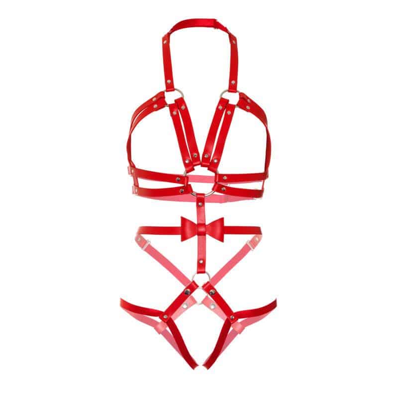 O-RING Harness TEDDY WITH STUDS - Leg Avenue SIZE M - RED O-RING Harness TEDDY WITH STUDS - Leg Avenue SIZE M - RED