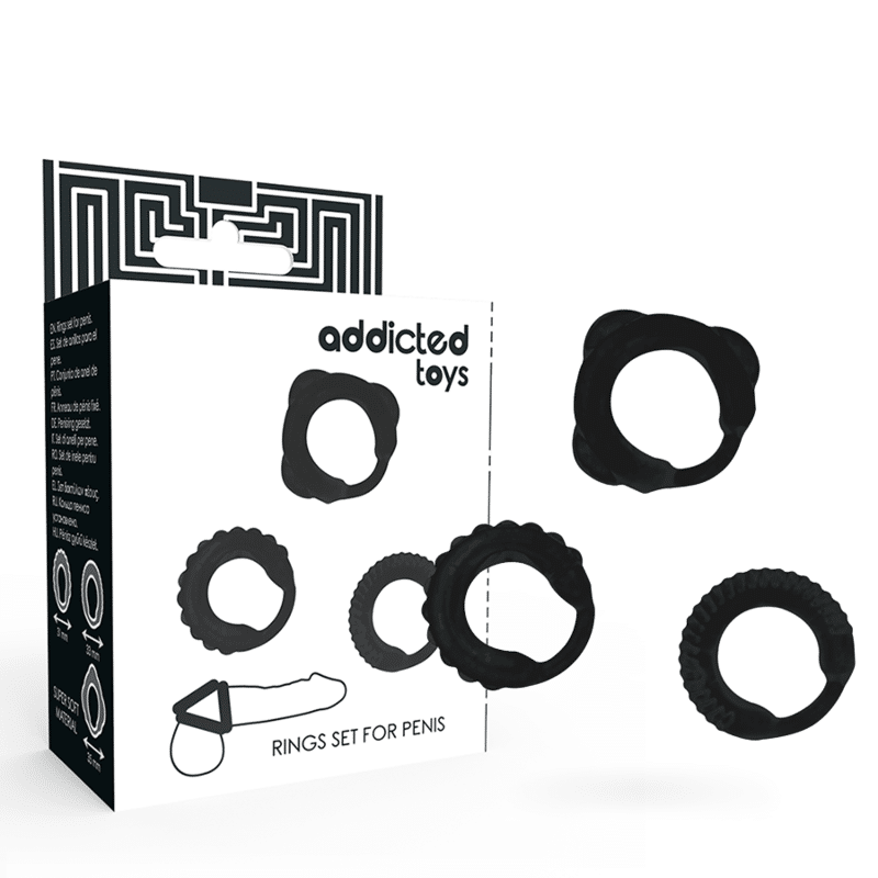 Addicted Toys Black Penis Ring Set Addicted Toys Black Penis Ring Set