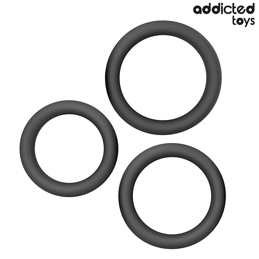 Addicted Toys - FLAT SILICONE PENIS RING SET FOR ENHANCED PERFORMANCE