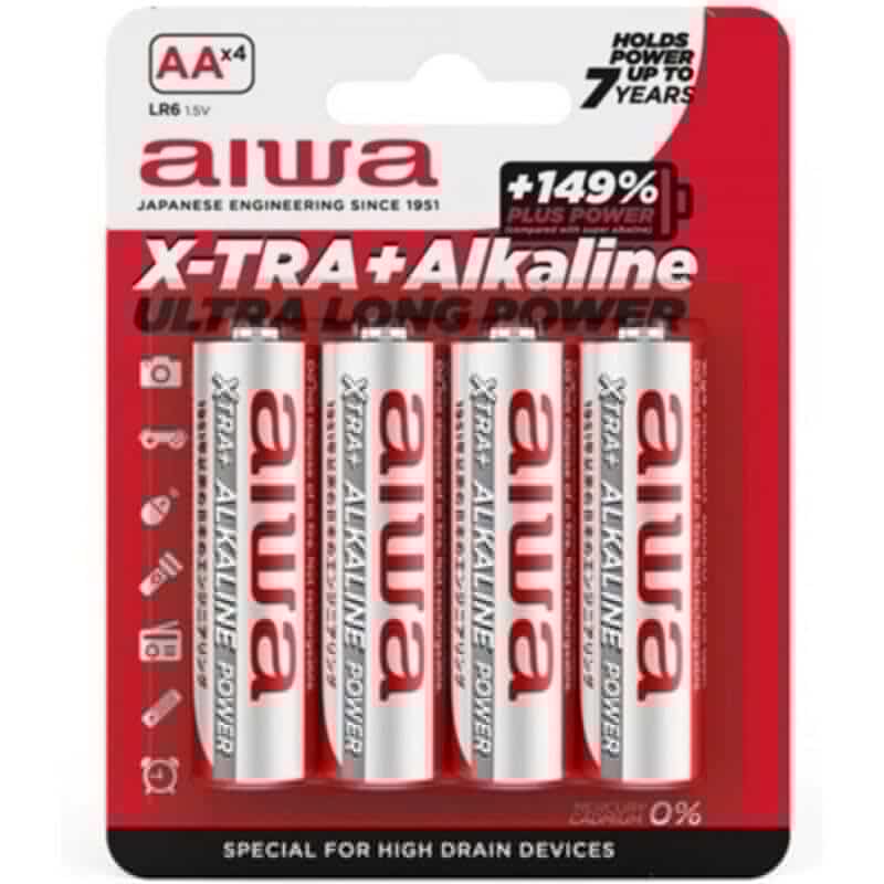 Aiwa - AA X-TRA ALKALINE BATTERIES LR6 BLISTER*4