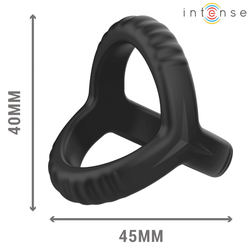 Anel de Pênis Duplo Intense CARSON em Silicone Preto