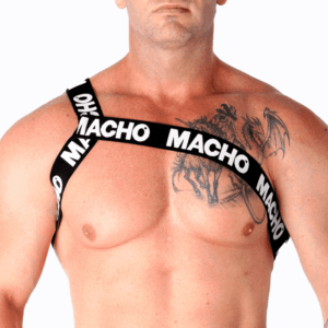 Macho White Roman Harness S/M Size