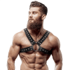 Mens Eco Leather Chest Harness with Studs Detail