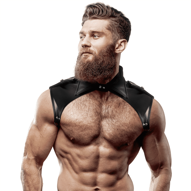 Men's Adjustable Leather Neck Strap Harness