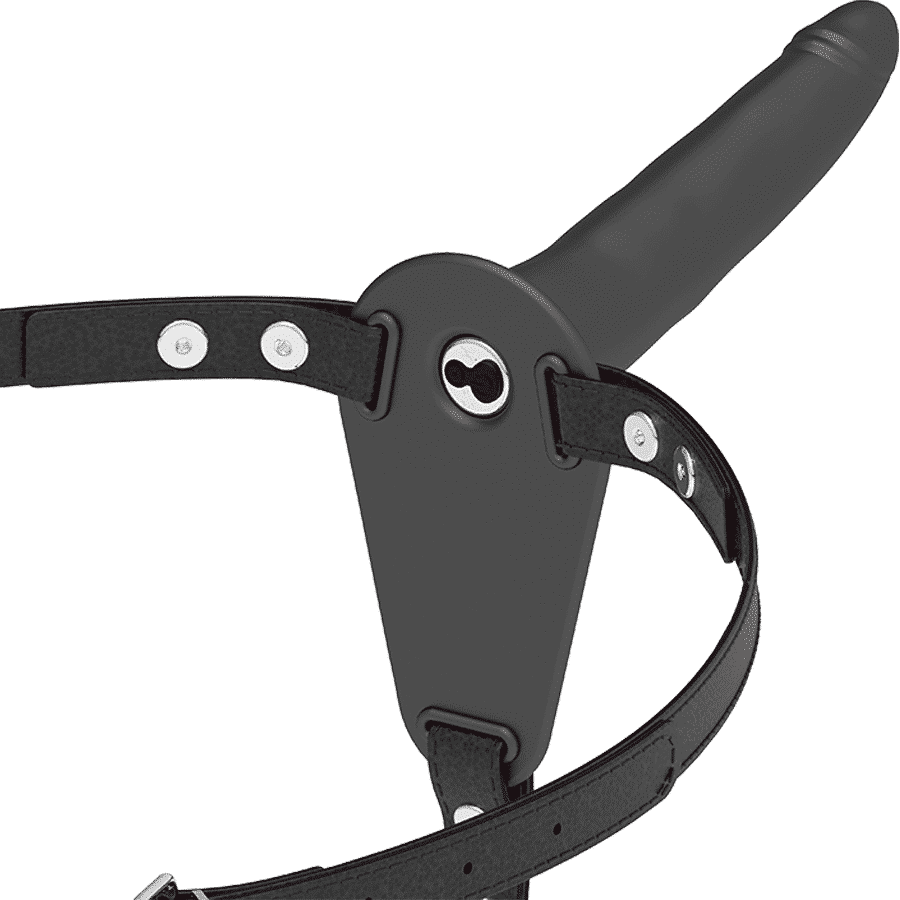 Black Silicone Vibrator Harness for Beginners