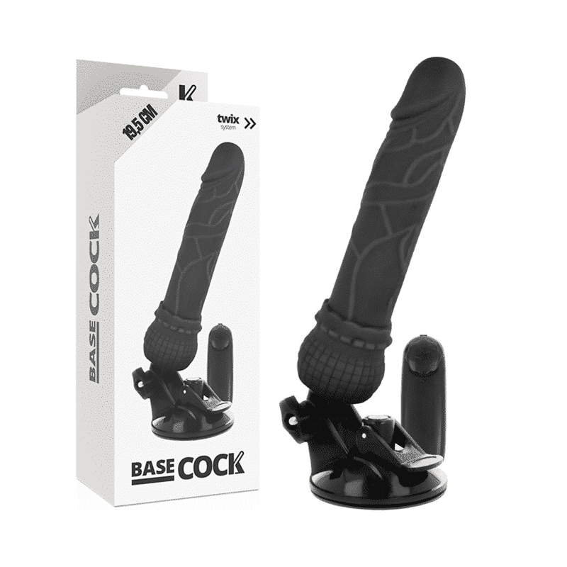 Basecock Remote Control Black Vibrator 7.7in
