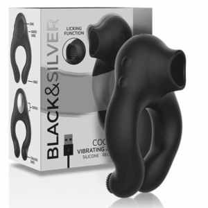 Silicone Vibrating Ring by Black&Silver