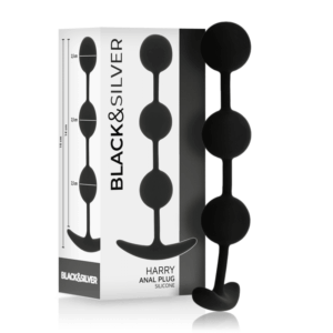 Harry Anal Beads 14cm Silicone Black&Silver