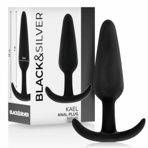 Black&silver - KAEL Anal PLUG IN SILICONE WITH A MEDIUM HANDLE