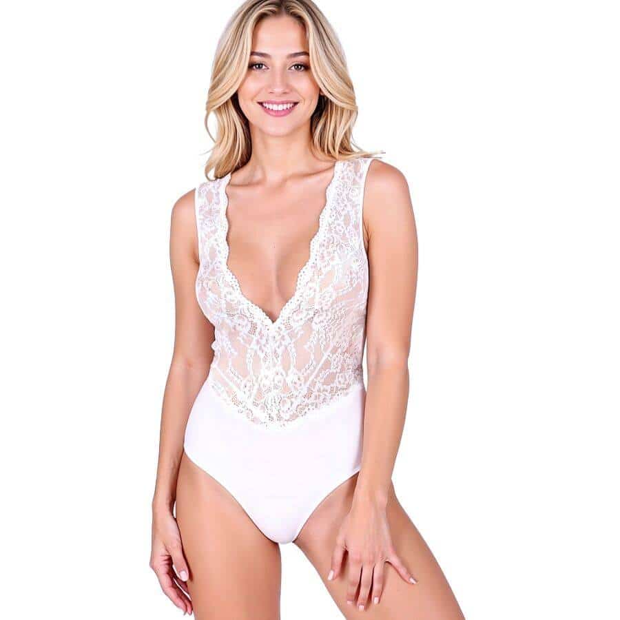 EVALIE White Lingerie Set L/XL