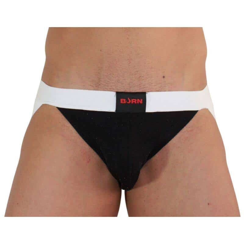 Burn 004 Shiny Jockstrap Black White XL Burn 004 Shiny Jockstrap Black White XL