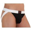 Burn 004 Shiny Jockstrap Black White