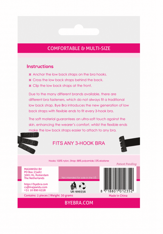 Bye Bra Open Back Converter Black & White Bye Bra Open Back Converter Black & White