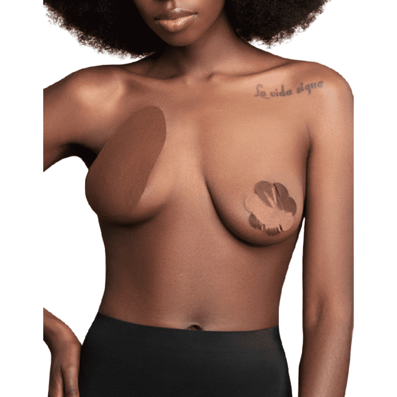 Bye Bra Almofadas Seios com 3 Pares Cetim Marrom Bye Bra Almofadas Seios com 3 Pares Cetim Marrom