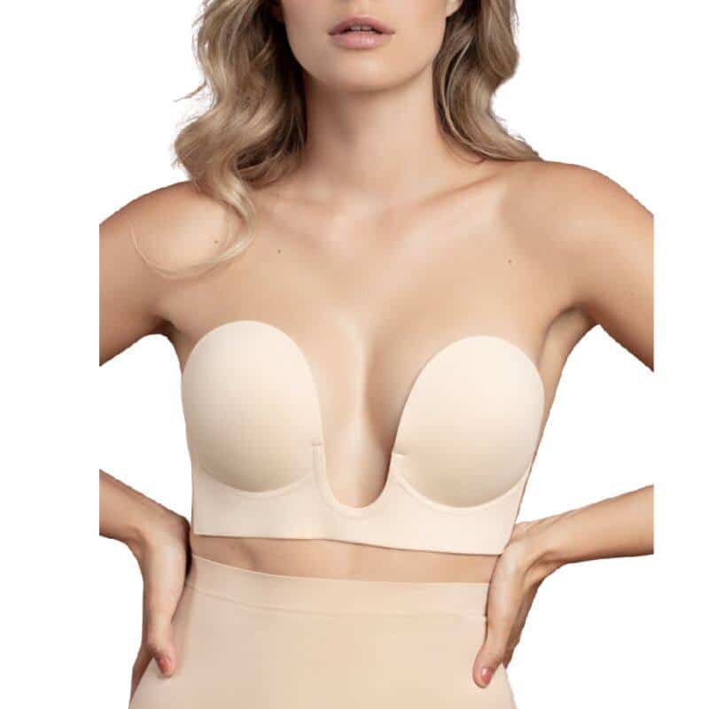 Bye Bra U-Shaped Bra Beige D Cup No Handles