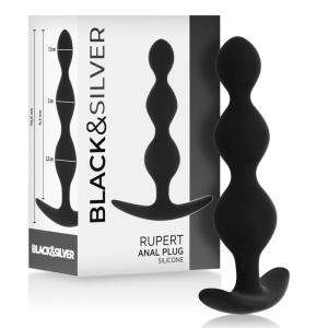 RUPERT 10 CM Anal BAll CHAIN - Black&silver