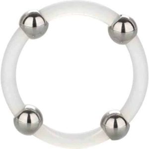 Calexotics Steel Bead Silicone Cock Ring L