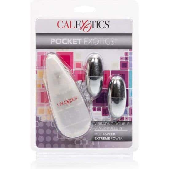 Calexotics Silver Duo Vibrating Bullet Toys Calexotics Silver Duo Vibrating Bullet Toys