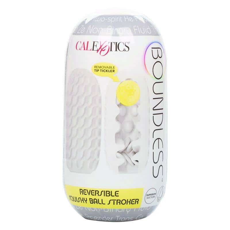 Calexotics - GREY REVERSIBLE SQUISHY BAll STROKER FOR PLEASURE Calexotics - GREY REVERSIBLE SQUISHY BAll STROKER FOR PLEASURE