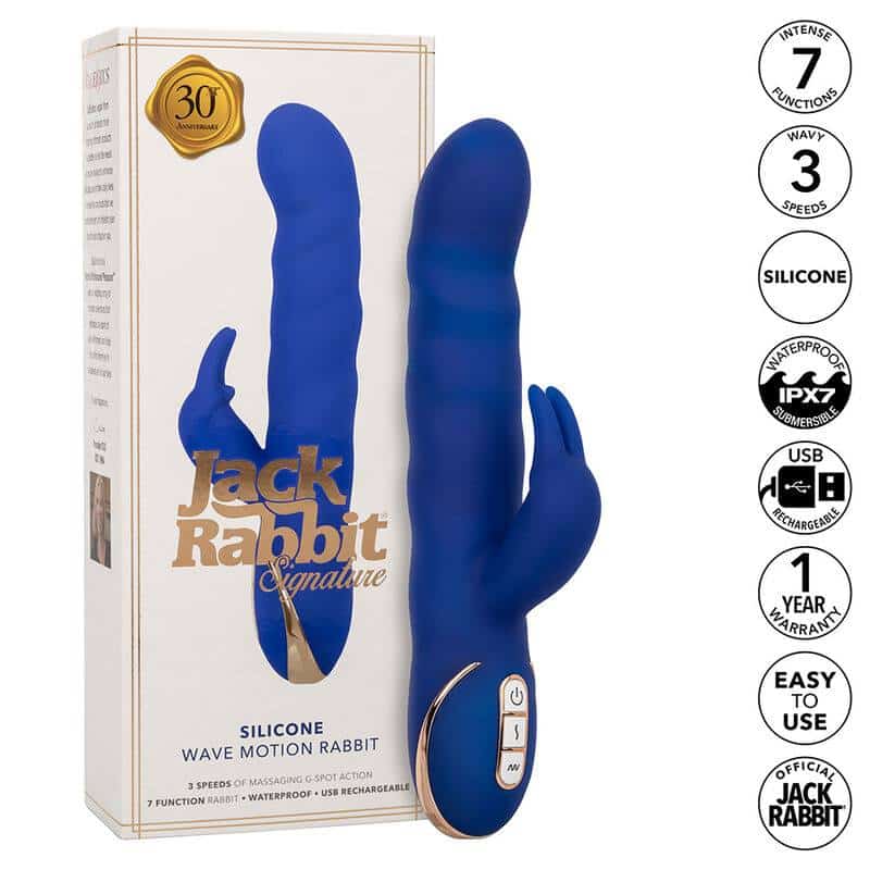 Calexotics - BLUE JACK RABBIT VIBRATOR WITH WAVE MOTION Calexotics - BLUE JACK RABBIT VIBRATOR WITH WAVE MOTION