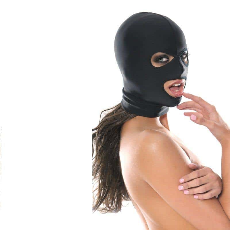 Máscara de Spandex con 3 Aberturas Eróticas Máscara de Spandex con 3 Aberturas Eróticas