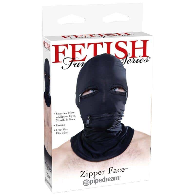 Capuz de Couro com Zíper da Série Fetish Fantasy Capuz de Couro com Zíper da Série Fetish Fantasy