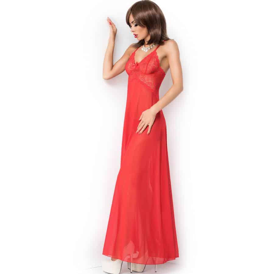 Chilirose - CR 3883 LONG RED BABYDOLL IN S/M