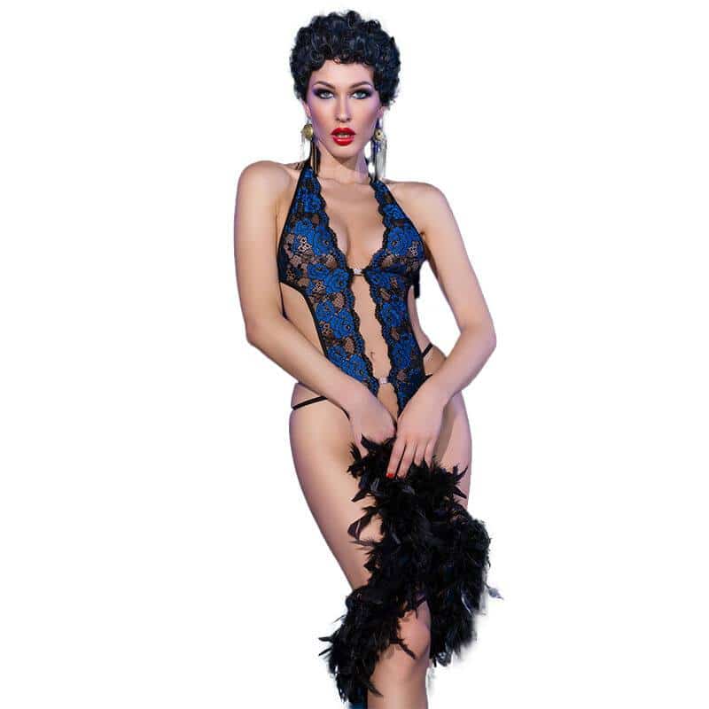 Chilirose Crotchless Bodysuit CR 4479 Blue