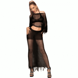 Chilirose CR 4666 Black Top & Skirt Set