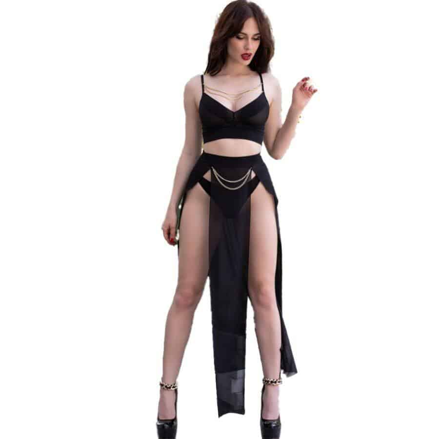 Chilirose - CR 4672 SAIA COM TOP E TANGA DOURADA M Chilirose - CR 4672 SAIA COM TOP E TANGA DOURADA M