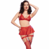 Chilirose CR 4716 Red 3 Piece Lingerie Set