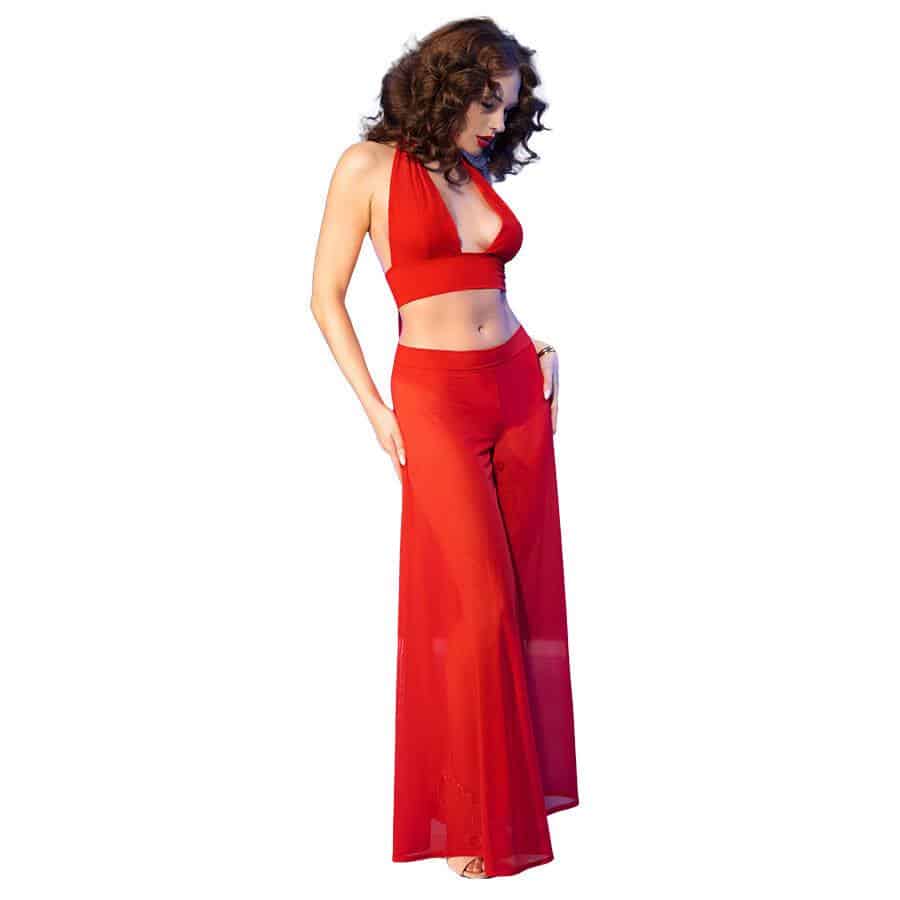 Chilirose CR 4857 Red Lace Top & Pants Set XL Chilirose CR 4857 Red Lace Top & Pants Set XL