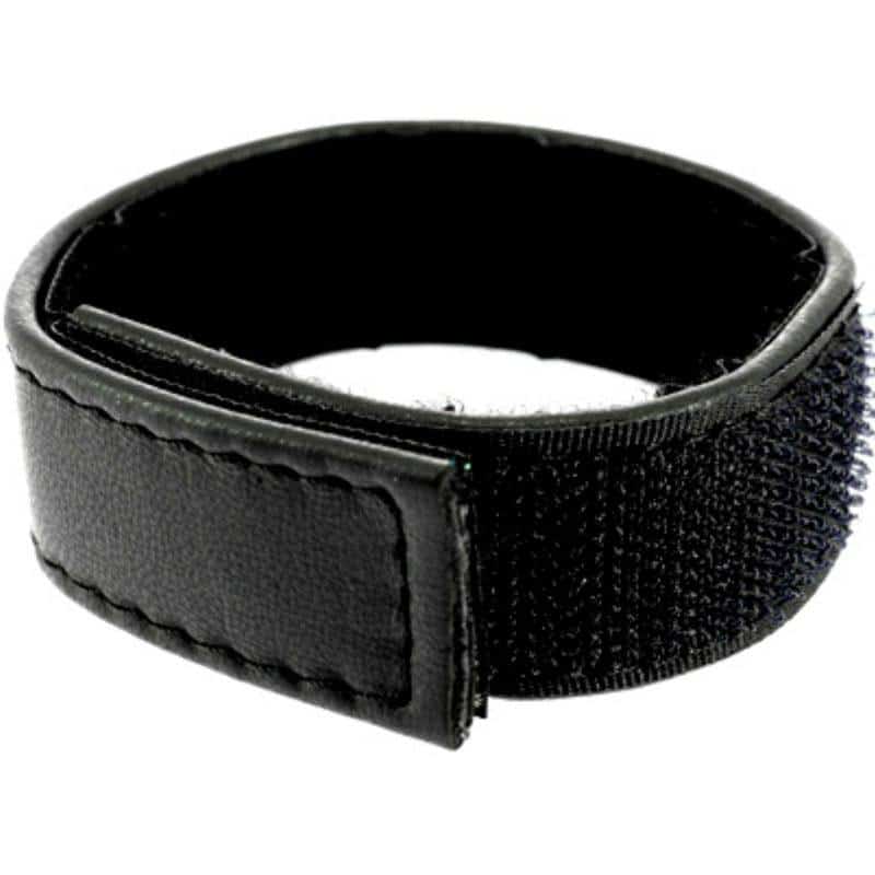 Black Leather Penis Strap with Velcro Leather Body