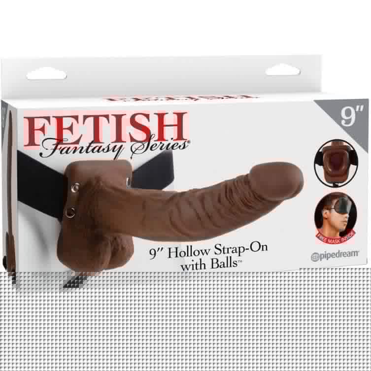 Cinto Strap-on 9cm Castanho com Bolas Cinto Strap-on 9cm Castanho com Bolas