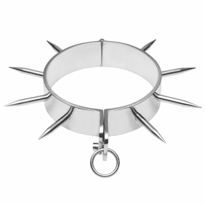 Metal Hard BDSM Slave Collar with Sharp Studs