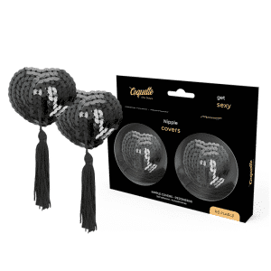 Coquette Chic Desire Black Nipple Covers with Adhesive Strap