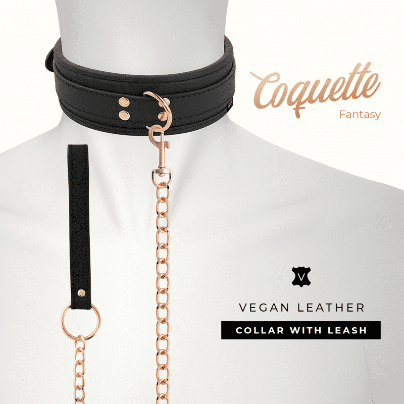 Coquette Chic Desire - Colar de Couro Vegan com Ala e Neoprene Coquette Chic Desire - Colar de Couro Vegan com Ala e Neoprene