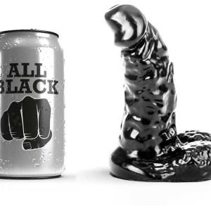 All Black 13 CM - Curved Dildo with Textured Grip