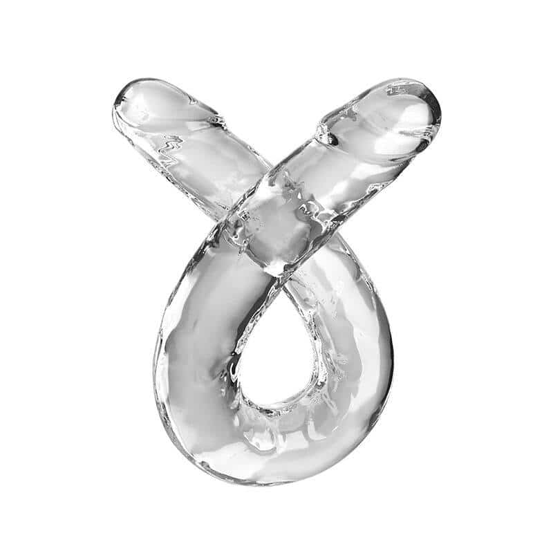 DILDO DUPLO TRANSPARENTE King Cock - 46 CM DE PRAZER