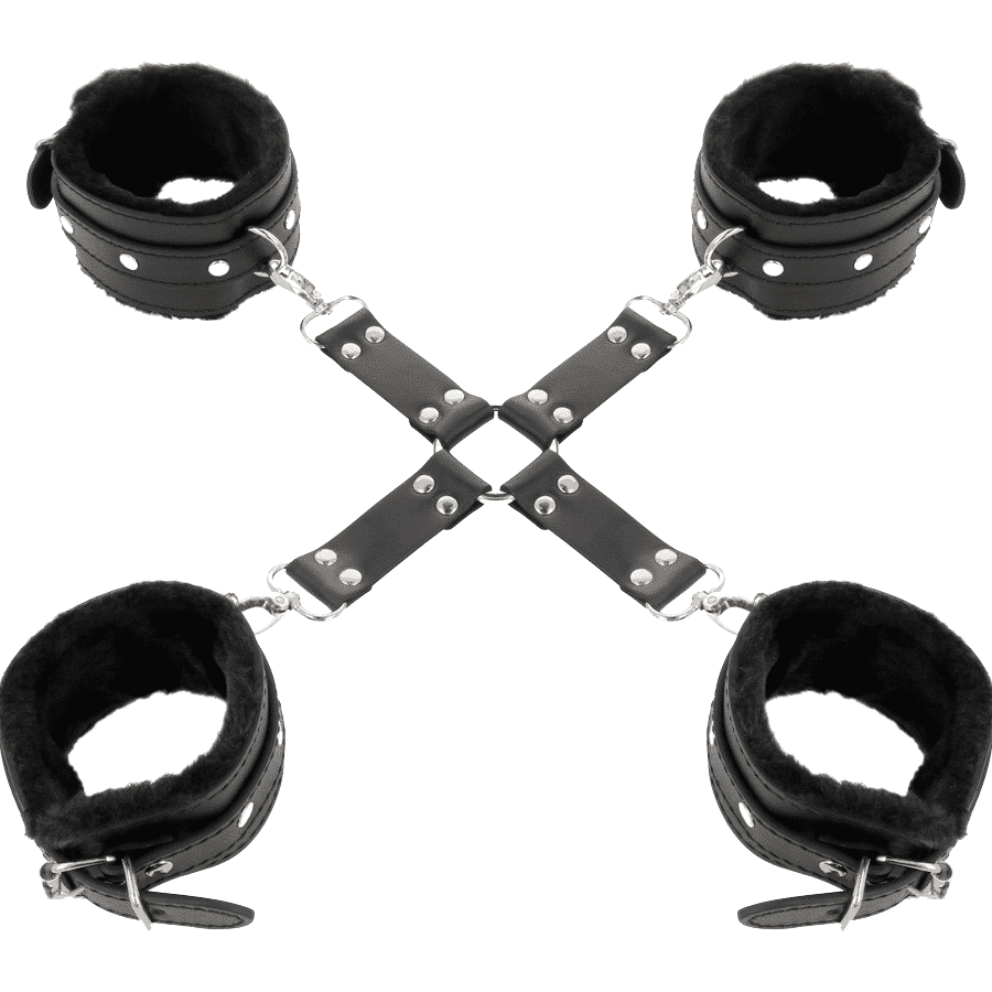 Darkness Black Leather Hand & Foot Restraints Darkness Black Leather Hand & Foot Restraints