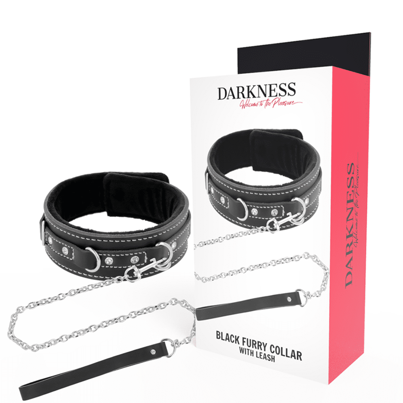 Darkness - COLEIRA DE COURO COM TRELA PARA BDSM