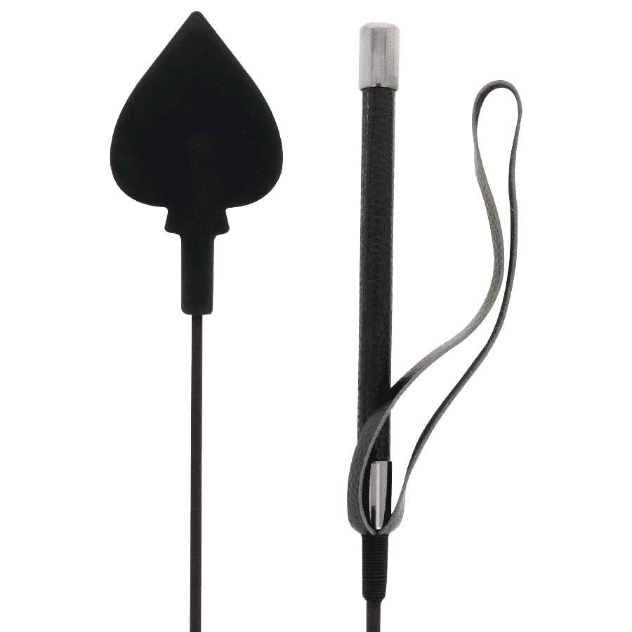 Darkness Chicote de Silicone Preto com Ponta de Couro Darkness Chicote de Silicone Preto com Ponta de Couro