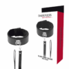 Darkness - Collar de Cuero con Cadena de Titanio Resistente