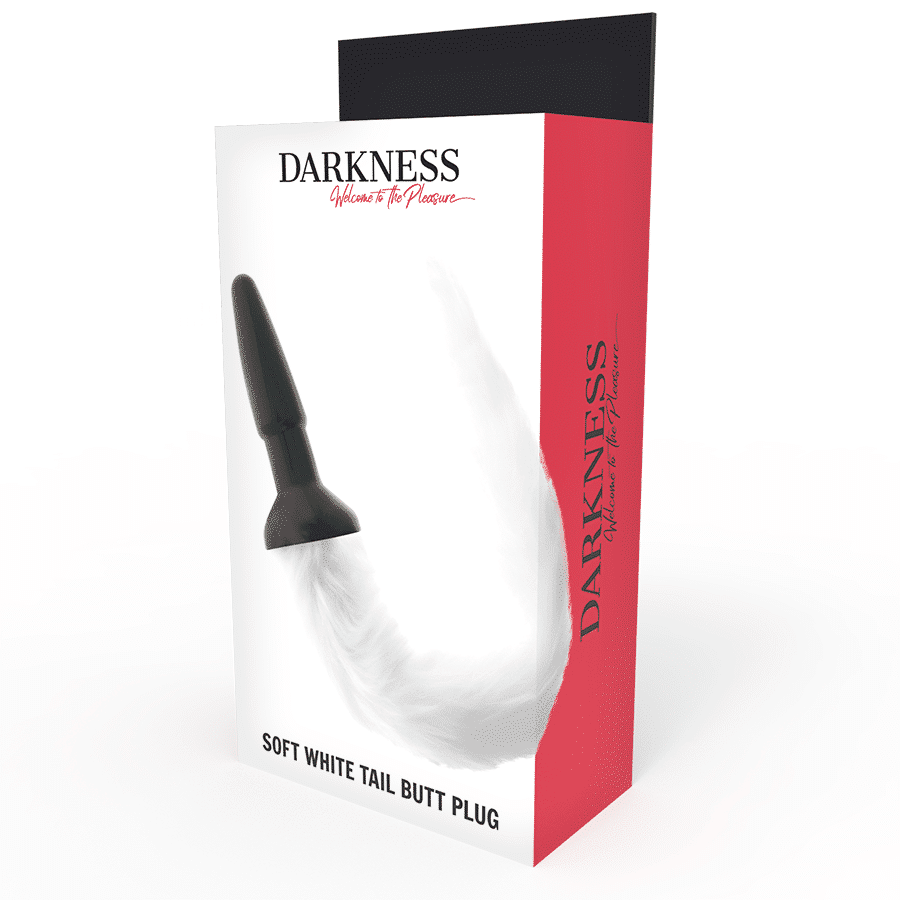 Darkness - Plug Anal Silicone com Rabo Branco Darkness - Plug Anal Silicone com Rabo Branco