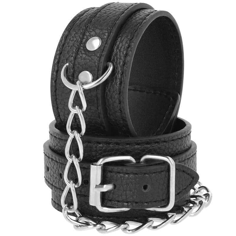 Darkness Adjustable Black Leather Bondage Cuffs Darkness Adjustable Black Leather Bondage Cuffs