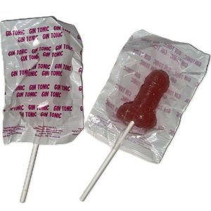 Diablo Goloso - Strawberry-Flavored Penis Lollipop with 10% Alcohol and Gin Tonic