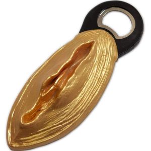 Diablo Picante - VAGINA-SHAPED OPENER IN Black AND GOLD FINISH